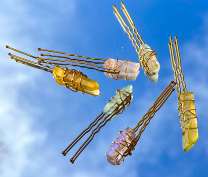 6-Pack Pastel Rainbow Quartz Hair Bobby Pins