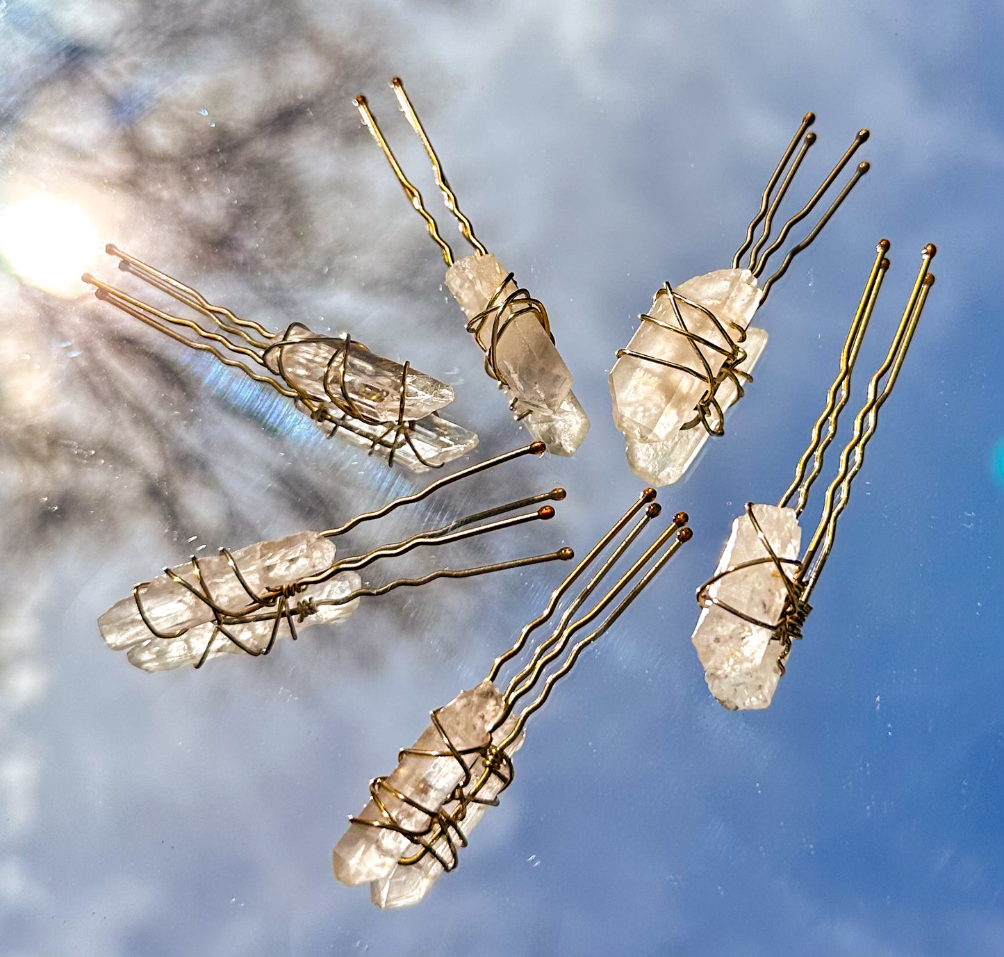 6-Pack Clear Quartz Hair Bobby Pins