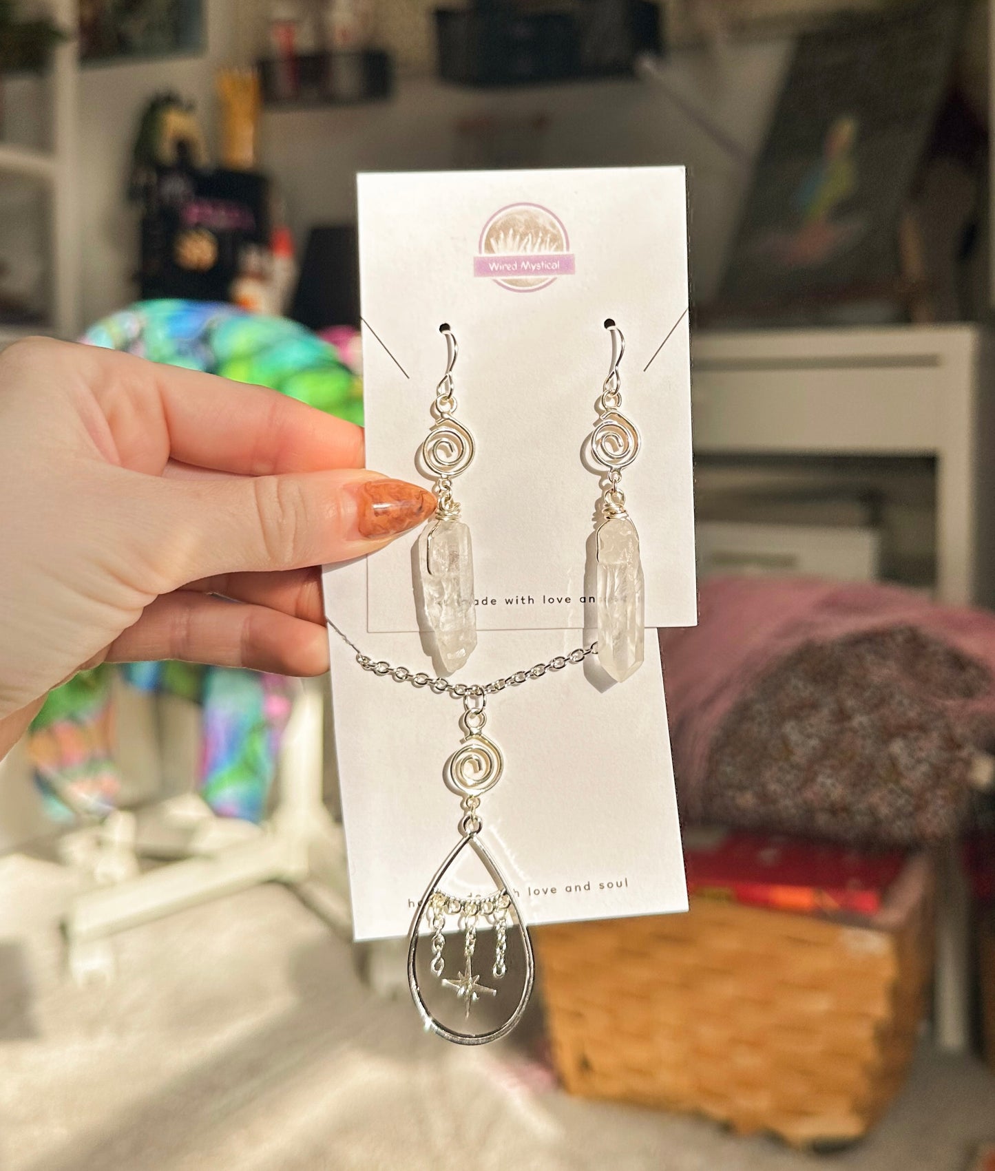 “Going Inward” Silver Earrings and Necklace Set