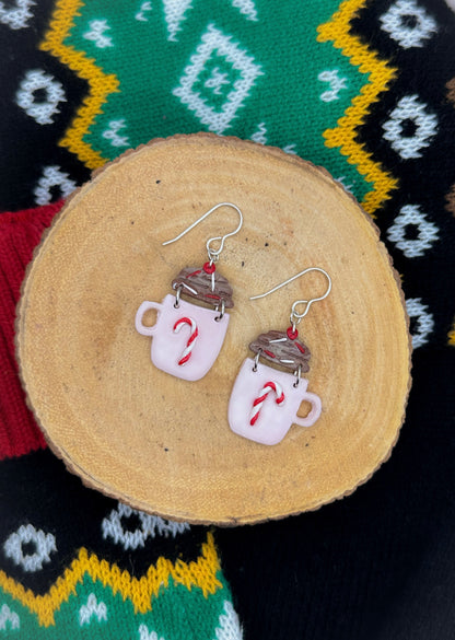 "Peppermint Mocha Latte" Dangle Earrings