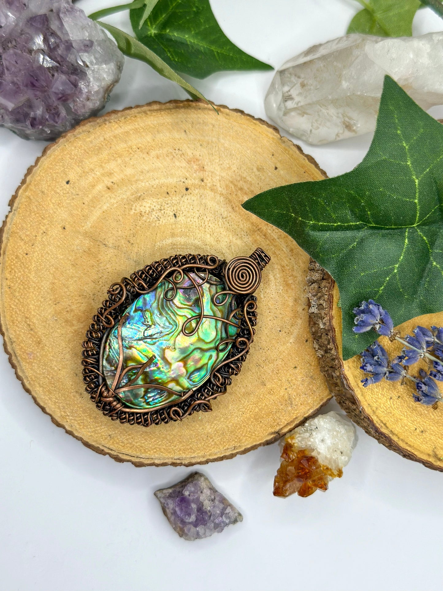 "You’re A Lotus Flower" Abalone Pendant