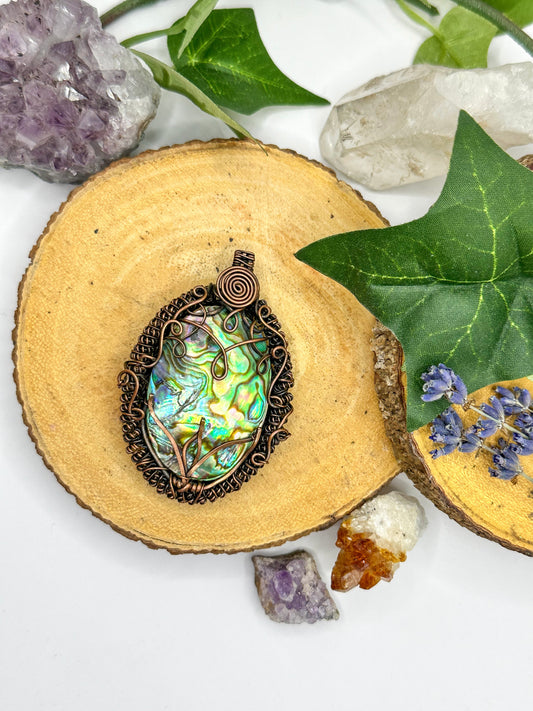 "You’re A Lotus Flower" Abalone Pendant