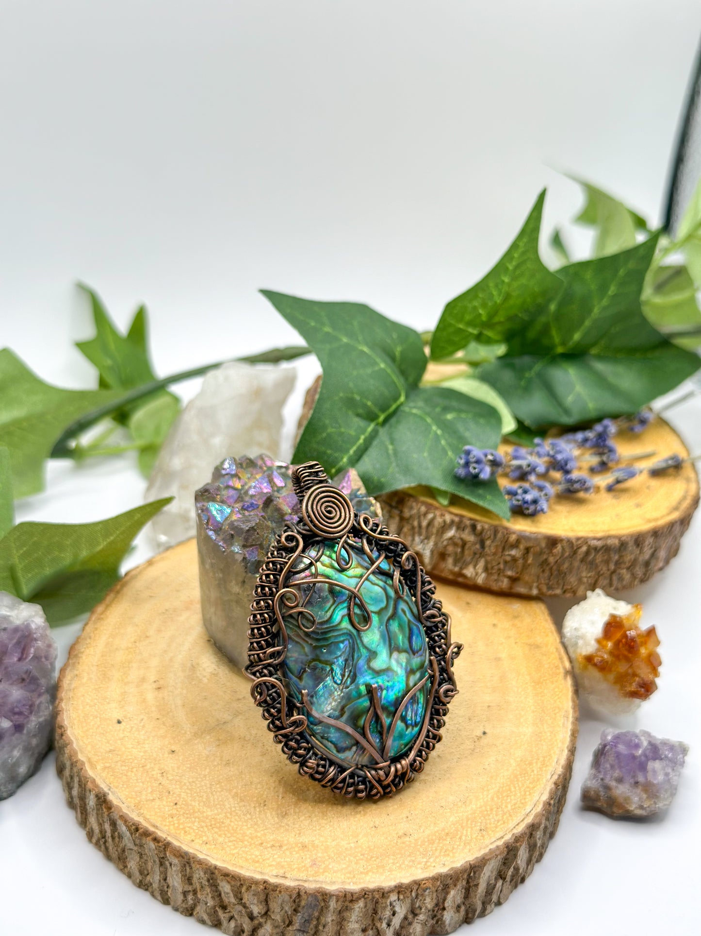 "You’re A Lotus Flower" Abalone Pendant