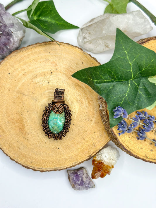 "Time and Tide" Tibetan Turquoise Pendant