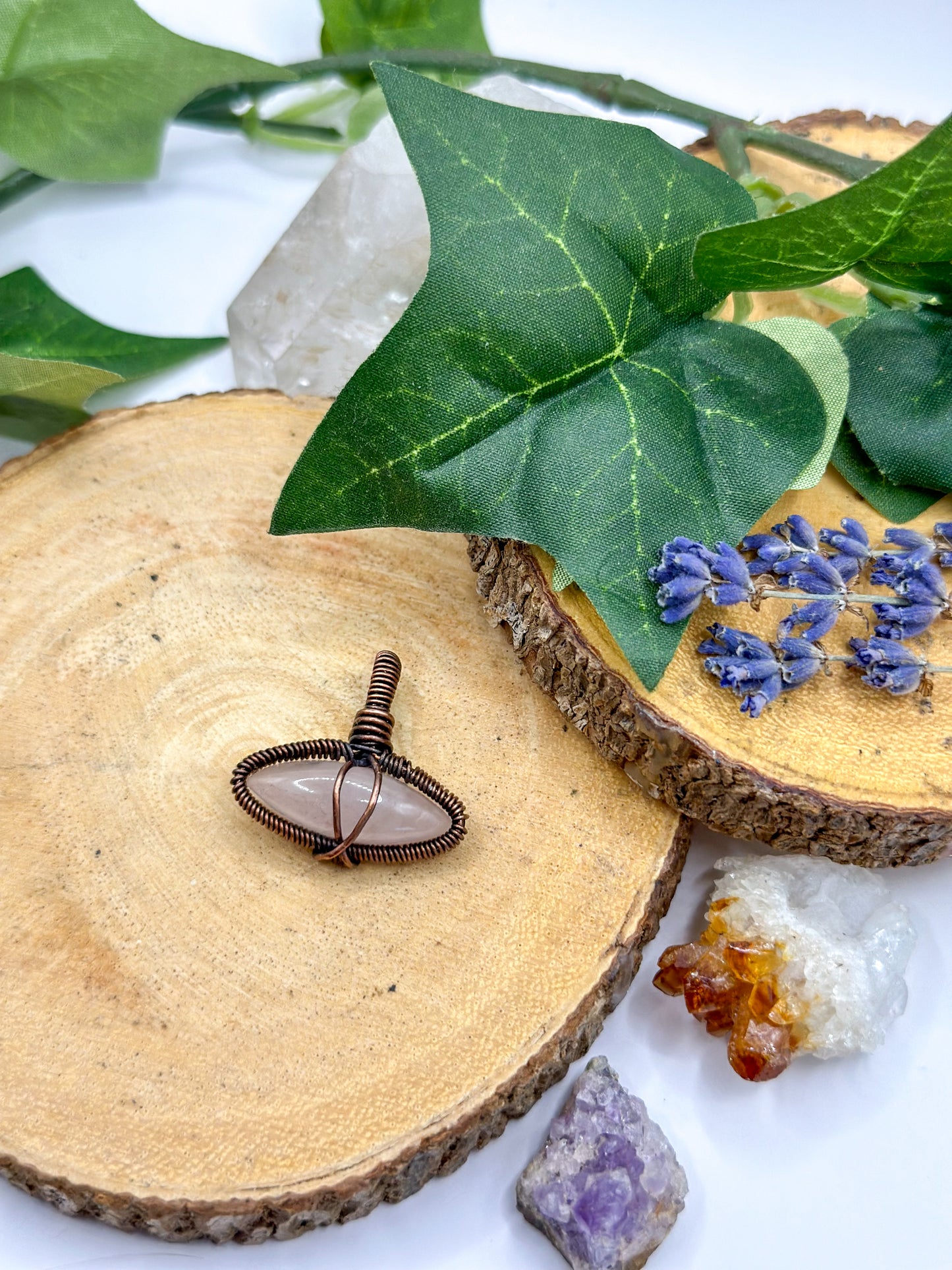 "Clairvoyant" Rose Quartz Mini Eye Pendant