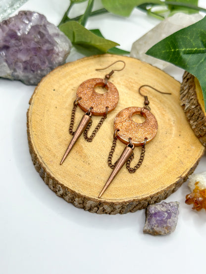 "Glitter and Terracotta" Dangle Earrings