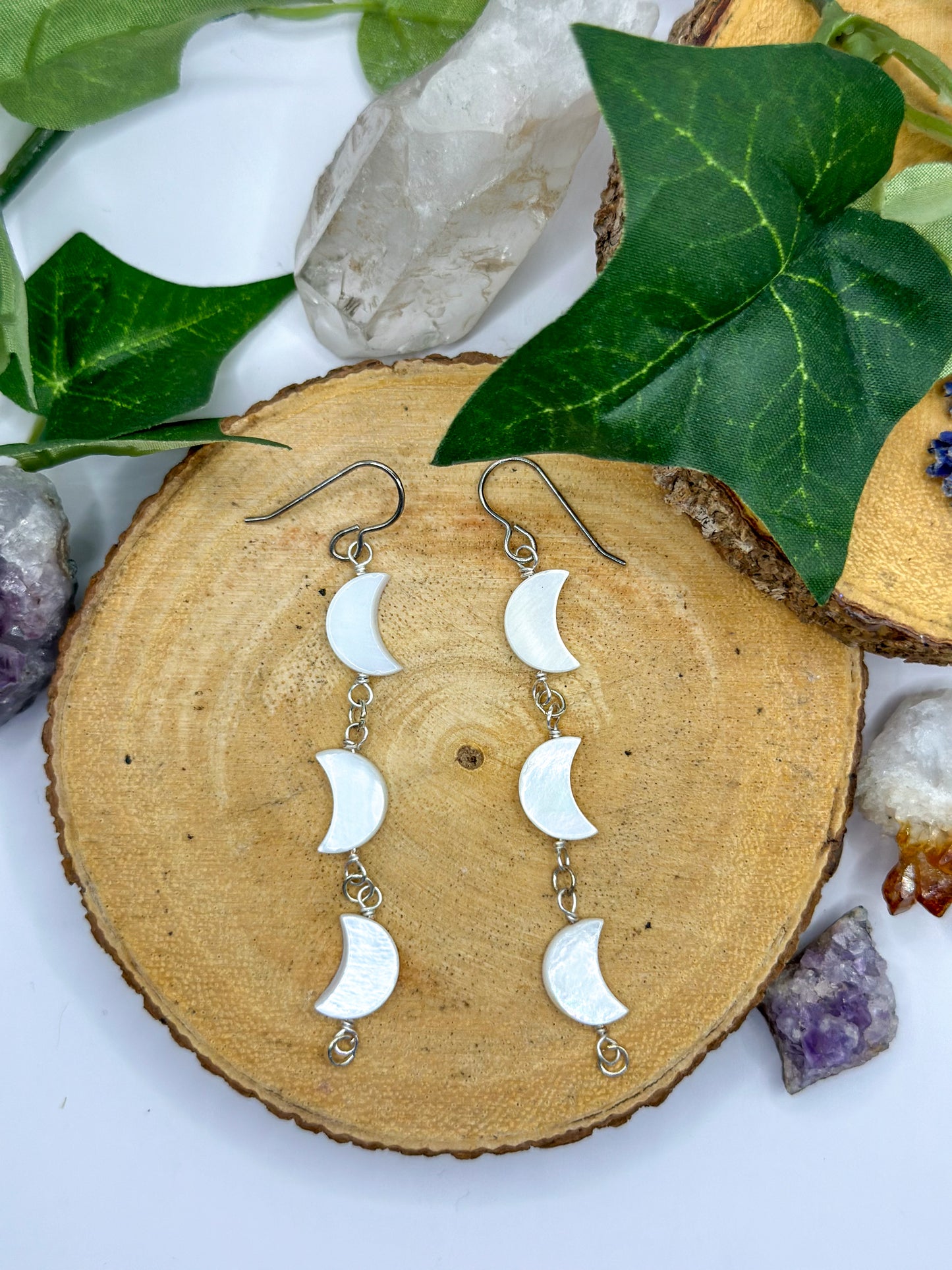 "Tres Lunas" Dangle Earrings