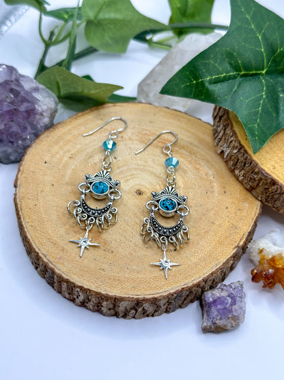 "Montana Blues" Silver Turquoise Dangle Earrings