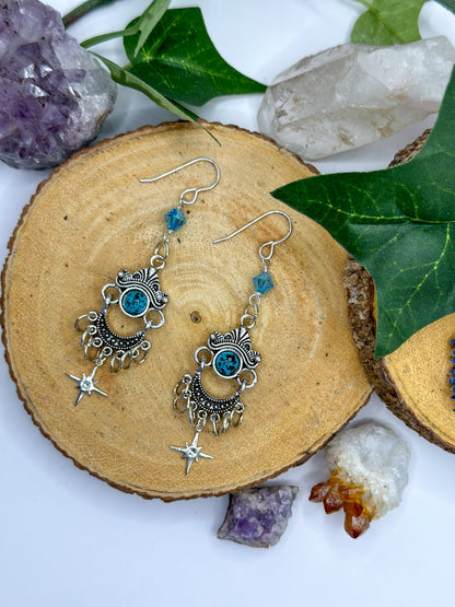 "Montana Blues" Silver Turquoise Dangle Earrings