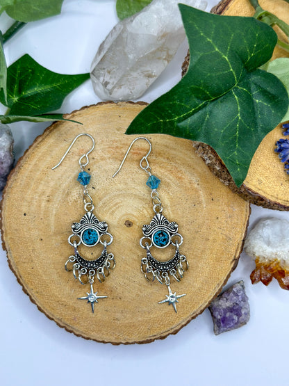 "Montana Blues" Silver Turquoise Dangle Earrings