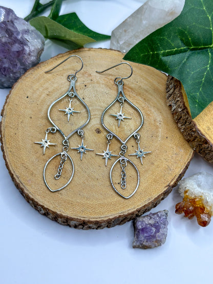 "Northern Stars" Silver Dangle Earrings