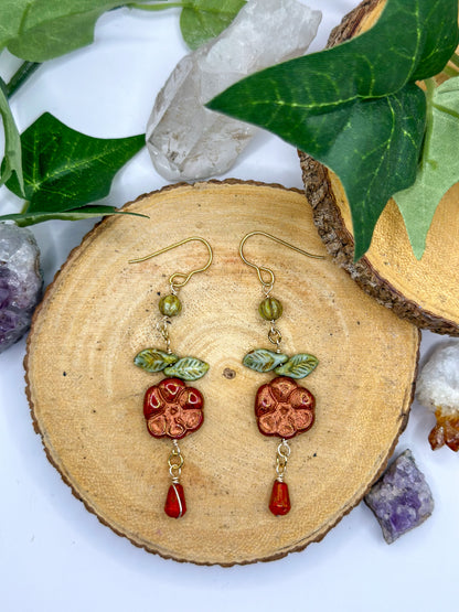 "Autumn Leaves" Gold Dangle Earrings