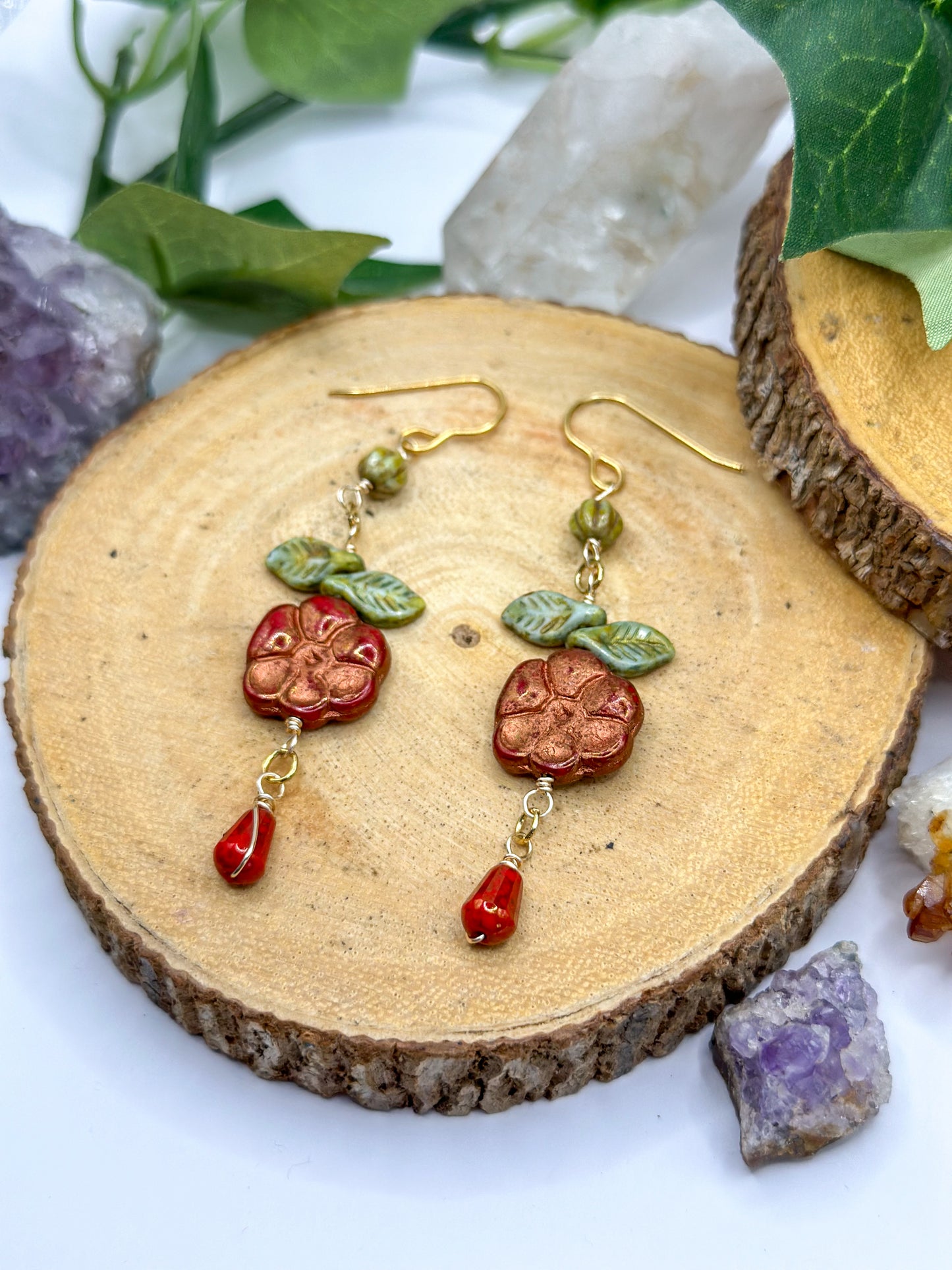 "Autumn Leaves" Gold Dangle Earrings